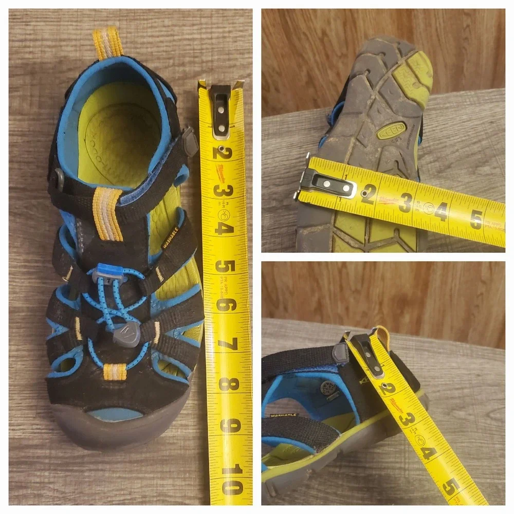 Keen Seacamp II Hiking Sandals Youth Size 4 Black‎ Blue